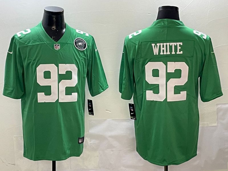 Men Philadelphia Eagles 92 White Green 2025 Nike Limited NFL Jersey style 4